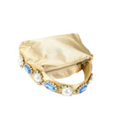 Shinning Crystal Mid Heel Gold Newest Shoes and Bag Set