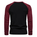 Mens Casual Classic Retro Raglan Sleeve Baseball T Shirt Slim Fit Pullover Men Casual Workout Gym Henley Tee Shirt