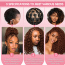 Knots Human Braiding Crochet Hair Reddish Brown Burmese Curly Pre Separated Feather Crochet Hair Boho