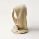 Cashmere hat  Inner cashmere knit drawstring hooded collar