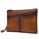 Genuine Leather Men Clutch Wallet Male Vintage Style Handbag Zipper Leather