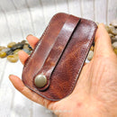 Thin Key Case Leather Drawstring Key Holder Mini Key Bag Small House Keys Organizer Wallet Pouch