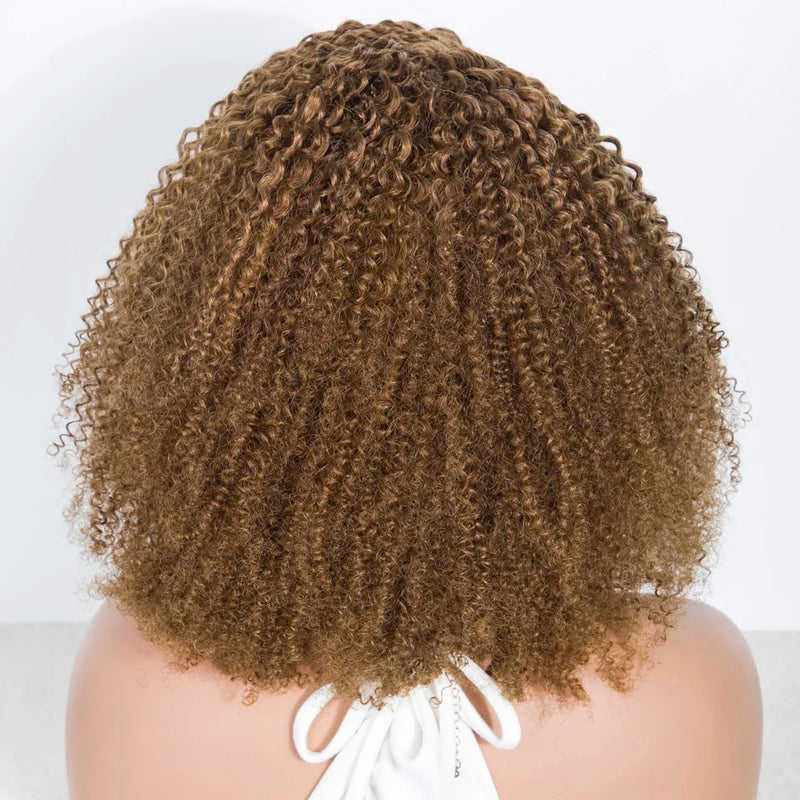 Curly Bob Lace Human Hair Wigs For Women Remy Hair Blonde Brown Wigs