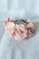 garland bridal mesh headband girls curled flower core flower headband performance hair accessories