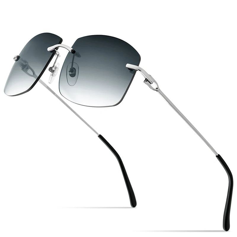 Rimless Sunglasses Design Frameless Oversize Square Luxury Sun Glasses