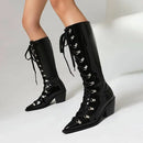Autumn Winter high-heeled Women Boots Solid Pointed toe Punk heel Women's Boots