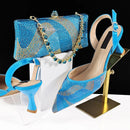 Design Shoes Matching Bag Set Elegant Mature Women Pointed Toe Pumps