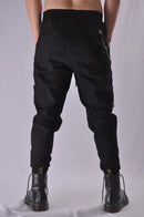 Casual and versatile pants personalized zipper small foot Harlan pants men's slim fitting and legged overalls trend