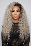 Ombre Lace Front Wigs Hair For Women Brown Roots Wigs Long Curly Wig
