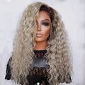 Ombre Lace Front Wigs Hair For Women Brown Roots Wigs Long Curly Wig
