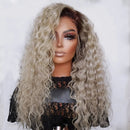 Ombre Lace Front Wigs Hair For Women Brown Roots Wigs Long Curly Wig