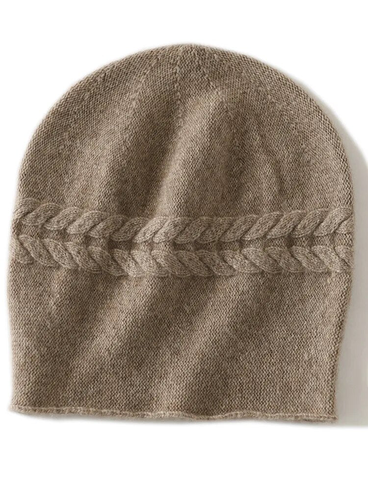 Winter Women's Cashmere Hats Causal Outdoor Warm Beanies Hat Female Solid Knitted Skullies Cap