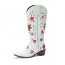 Boots For Women Embroidered Western Knee High Boots Autumn Winter Casual Warm Shoes