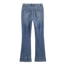 Spring Women's Seam Flared Jeans Zipper High Waist Slim Trousers Stretch Jeans