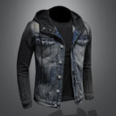 Hooded Denim Coat Men have embroidered denim coat