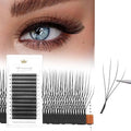 Eyelash extension set with a close-up of an eye wearing false eyelashes, Obroi