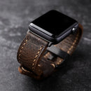 Vintage Style Titanium For Apple Watch  Leather Strap Thickened Soft Men's Bracelet