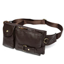 Genuine Leather Waist Packs Men Waist Bags Fanny Pack Belt Bag Leather