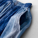 Gradient skirt women summer retro temperament casual cotton A-line skirt