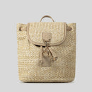 Casual Straw Backpacks for Women Weave Travel Flap Backapck for Girls Summer Beach Bag