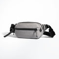 Gray waist bag with black straps on a white background, Obroi