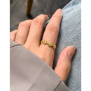 S925 sterling silver light luxury design with a minimalist dot bubble flower open ring