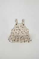 Floral-patterned dress with straps on a light gray background, Obroi