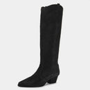 Women Knee-High Boots Autumn Winter Thick High Heels Real Leather Shoes