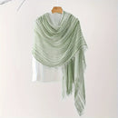 Light green scarf with fringe on a white background, Obroi