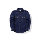 Pearl Snap Washed Denim Shirt - Raw Shirt for Men Soft