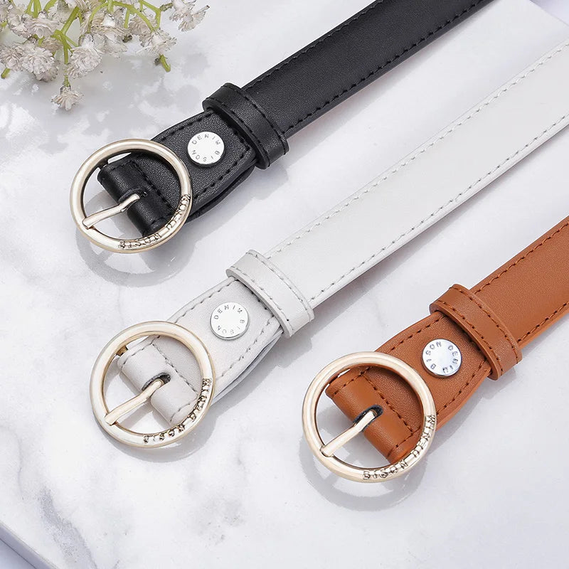 Women Belt Leather Classic Pin Buckle Straps Luxury Female Waistband For Jeans