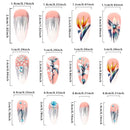 Almond Press on Nails Medium Fake Nails Flower False Nails Glitter Diamond Glue on Nails