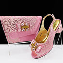Shoes And Bag Sets For Evening Party With Stones Leather Handbags Match Bags