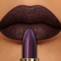 1PC Shiny Red Glitter Lipstick, Pearlescent Lip Tint with Metallic Matte Finish, Long-Lasting Red Lip Makeup Gift for Women