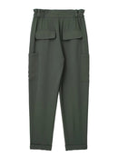 Women Cargo Pants With Pocket Solid Zipper Elastic Waist Spring Summer Casual High Street Loose Trousers