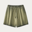 Shorts For Men Summer Elastic Waist Fading Vintage Half Length Pants America Streetwear Bottoms