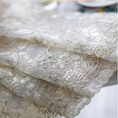 European Gold Thread Embroidery Lace Tulle Curtain Window Luxury Embroidery Sheer