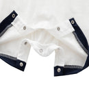 Summer Newborn Romper 0-2Y Baby Boys Cotton Polo Collar Navy Style Bodysuit Infant Exquisite Embroidery Leisure Wears