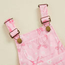 Summer Toddler Girls Overalls Jumpsuits Shorts Bow Daisy Sleeveless Elastic Waist Suspender Romper