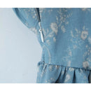 Women Trim Floral Sling Mini Dress Layered Hem Female Summer Holiday Dresses