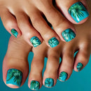 24pcs Summer Press on Toenails Coconut tree Spice Girls Fake Toe Nails