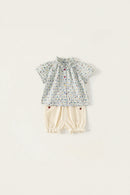 New Summer Kids Girl Sets Colorful Polka Shirt Strawberry Embroidery Shorts Toddler Clothing