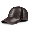 Leather Hats For Men Winter Genuine Baseball Caps Male Warm Hats
