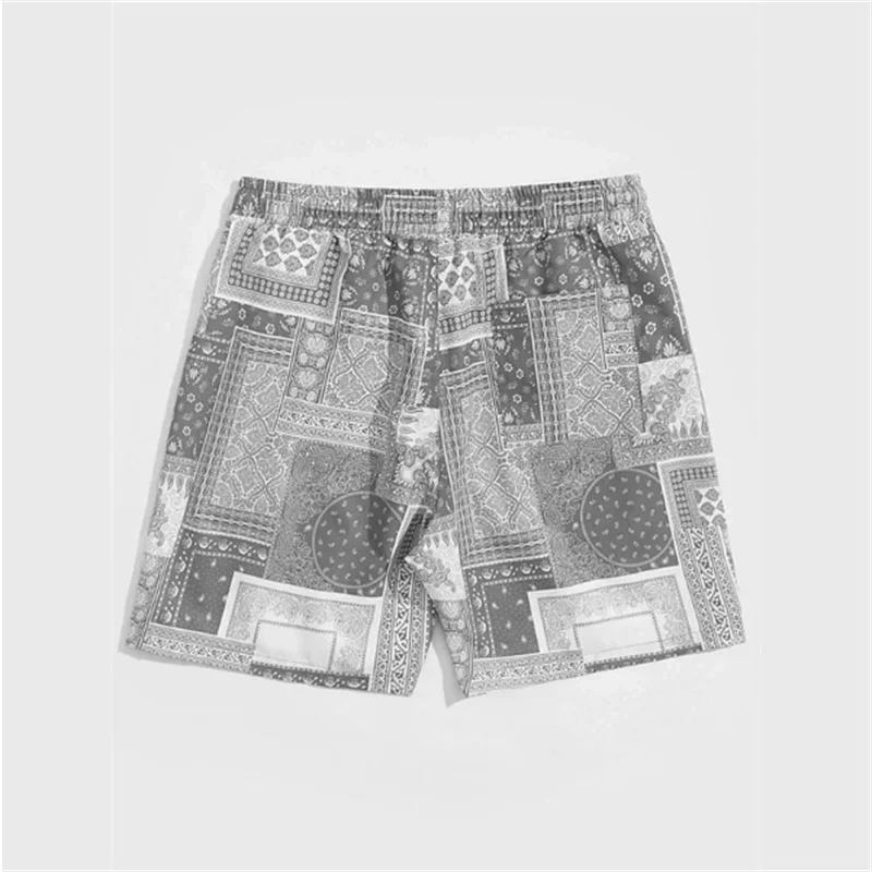 Bandana Beach Short for Men Summer Swim Trunks Loose Casual Streetwear Hawaiian Short Pants