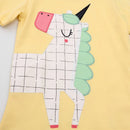 Jumping Meters Summer Unicorn Applique Girls T Shirts Baby Clothing Short Sleeve Kids Tees Animals Tops Shirts