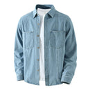 Light blue denim jacket on a white background, Obroi