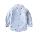 Spring Autumn Shirts for Baby Boys Cartoon Oxford for Kids Children Outfit