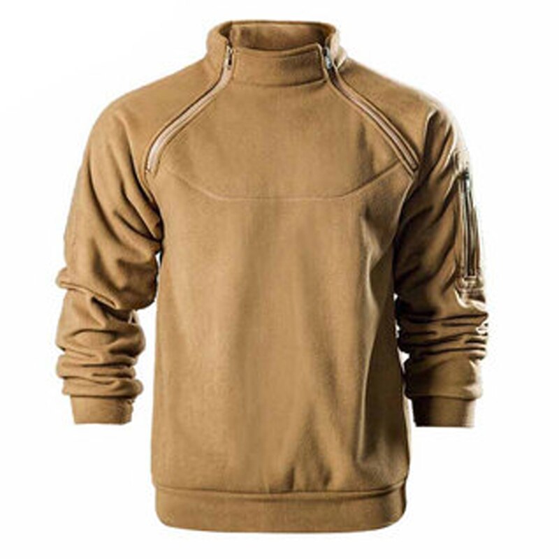 Autumn and Winter New Men Military Tactical Fleece Jacket Men Outdoor Mountaineering Climbing Fleece Warm Plush Pullover