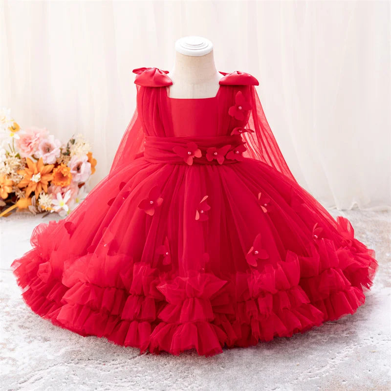 New 0-6-year-old girl children children's clothing baby one-year-old birthday party dresses