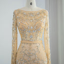 Said Luxury Beading Tassel Dubai Evening Dresses Women Long Sleeve Prom Formal Gowns for Wedding Party Guest